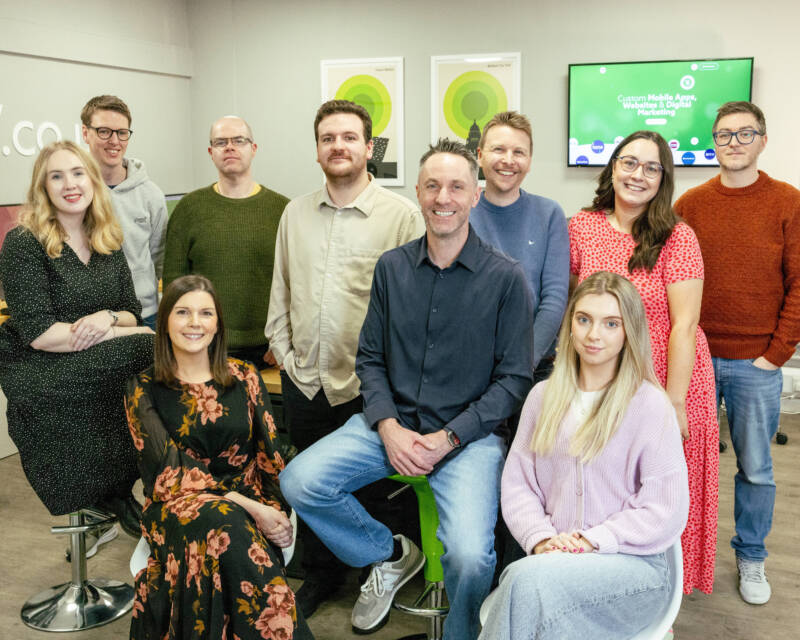 The team at green17 in the studio, 10 people.